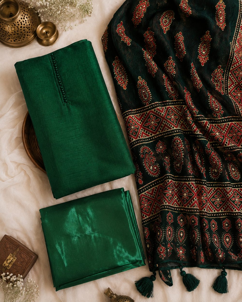 Green Vichithra Silk alternate view